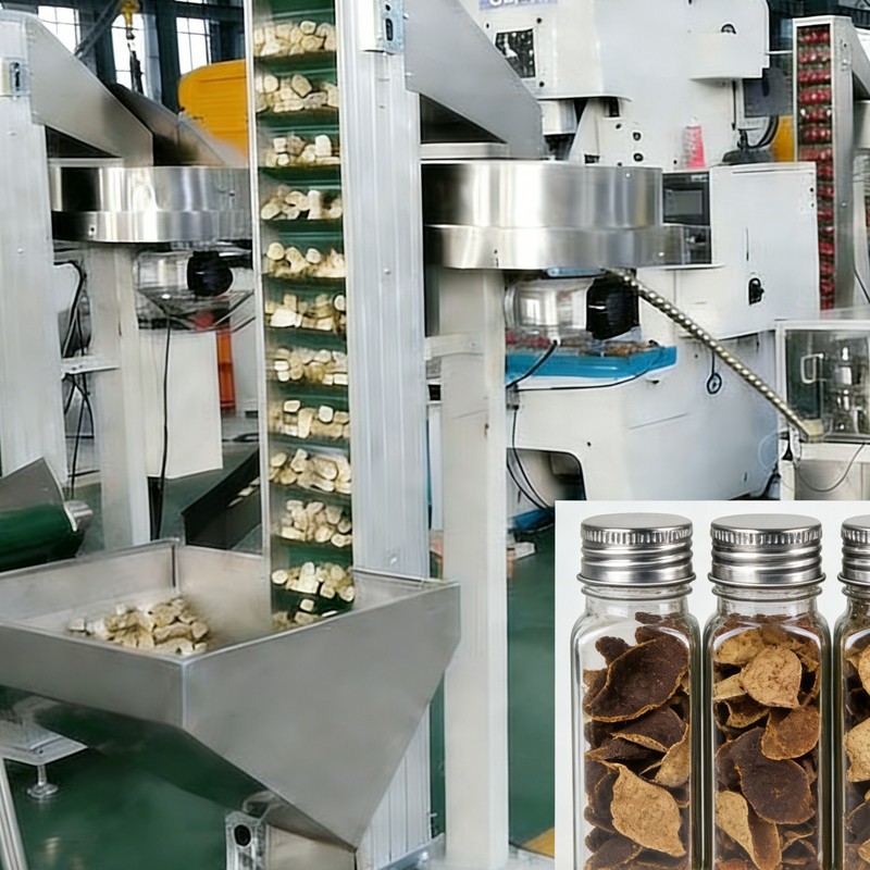 Лінія виробництва різьбових ковпачків із сушеної мандаринової шкірки